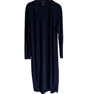 WHITE HOUSE BLACK MARKET Officer Blue Long Sleeve Duster Ladies Cardigan,‎ L